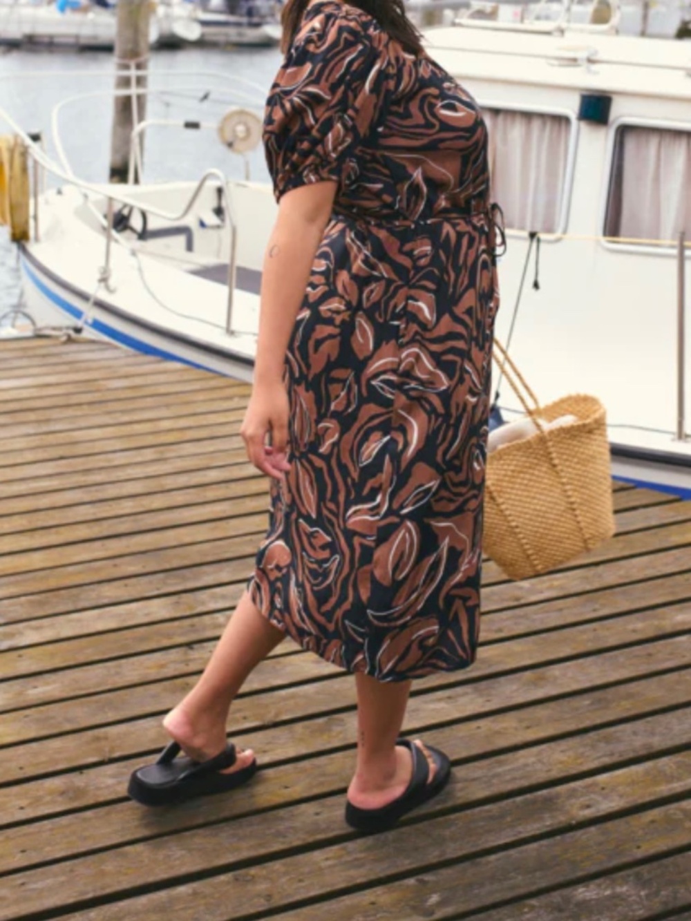 KAFFE Curve - Pattern Long Dress - Size 44 - NWT
